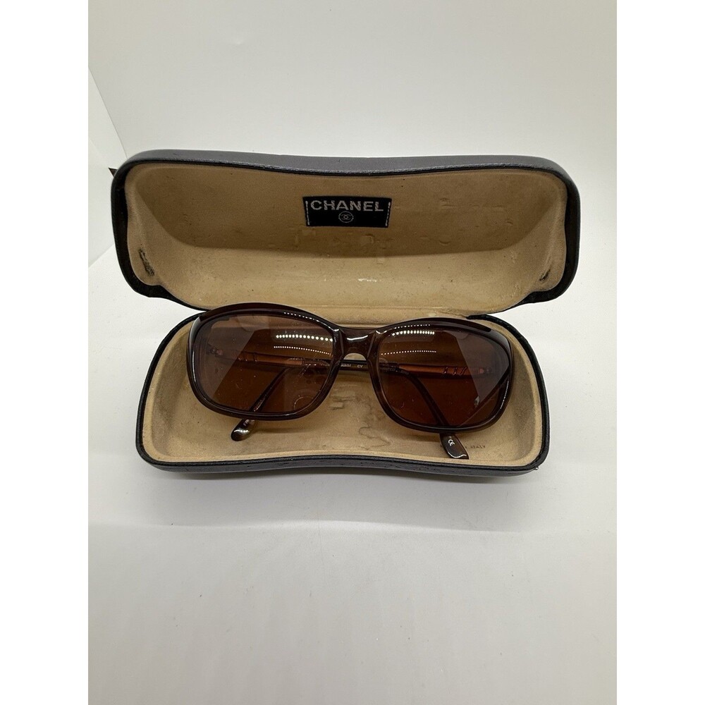 BCBG Max Azria Enchanted Sunglasses 57-16-130mm Brown Cat Eye + Chanel Hard Case - Picture 11 of 16